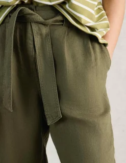 Pure Linen Tapered Ankle Grazer Trousers