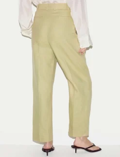 Pure Linen Tapered Ankle Grazer Trousers
