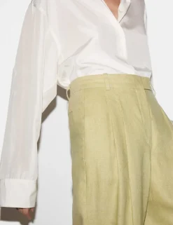 Pure Linen Tapered Ankle Grazer Trousers