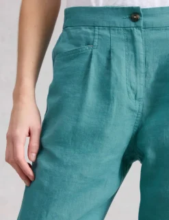 Pure Linen Tapered Ankle Grazer Trousers