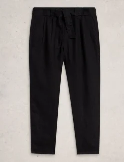 Pure Linen Tapered Ankle Grazer Trousers