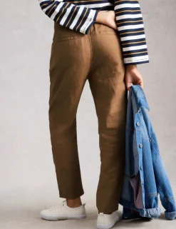 Pure Linen Tapered Ankle Grazer Trousers