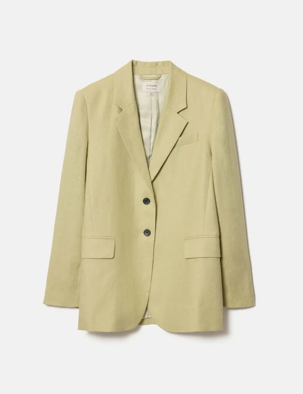 Pure Linen Textured Longline Blazer