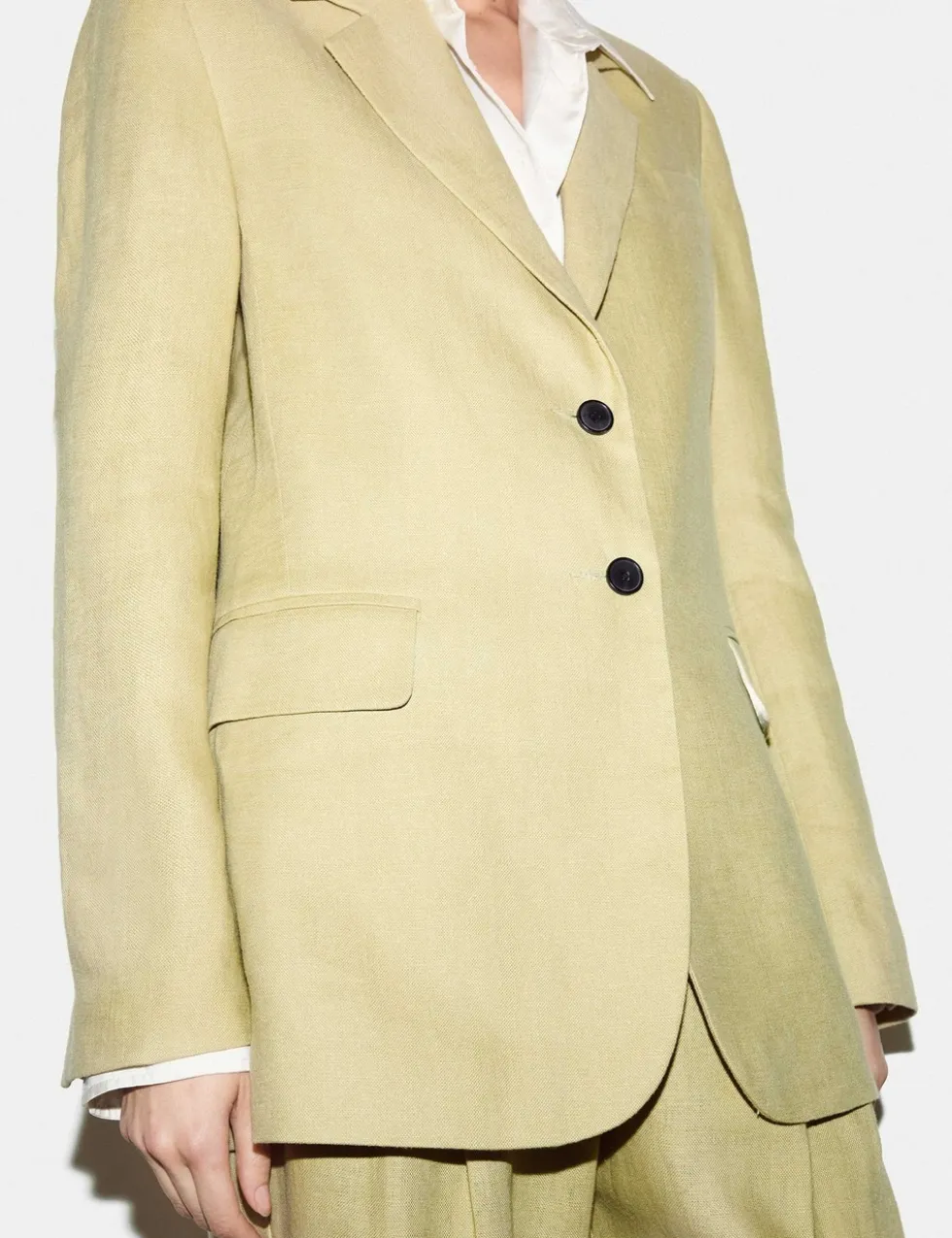 Pure Linen Textured Longline Blazer