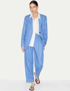 Pure Linen Textured Longline Blazer