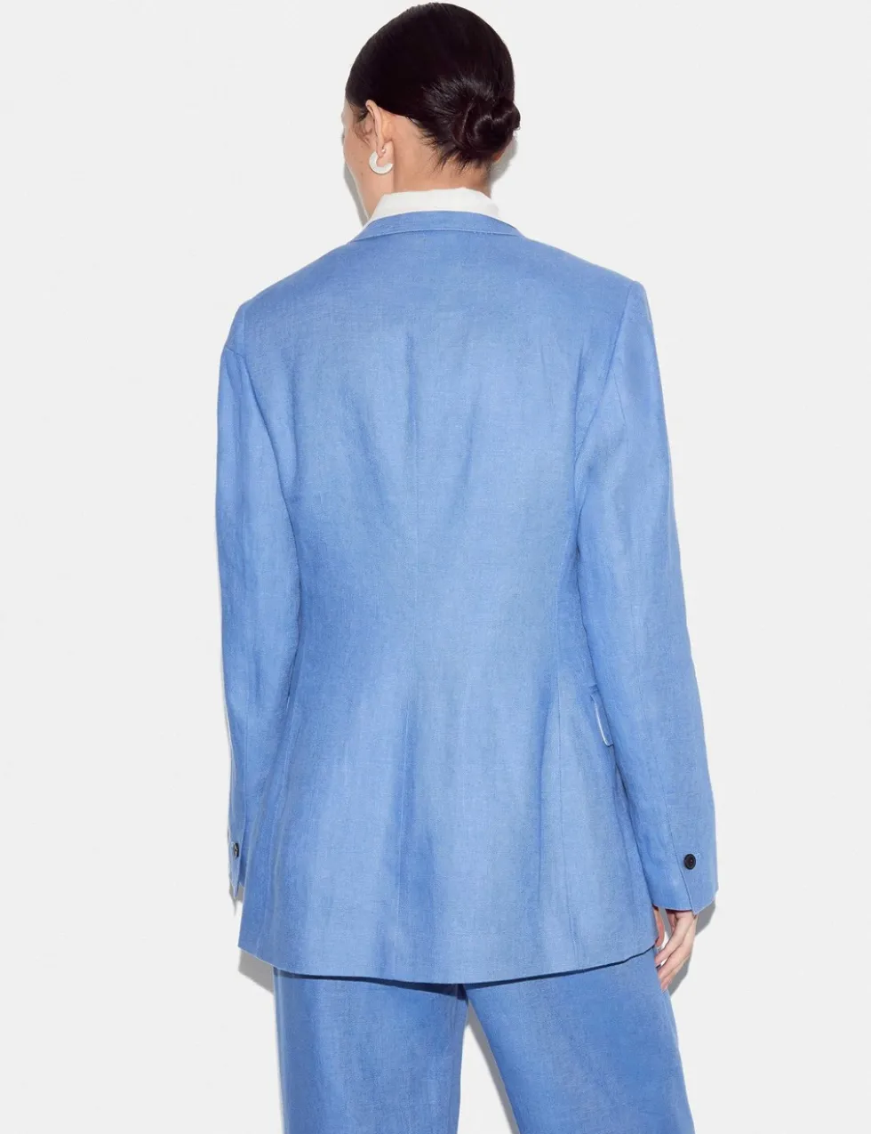 Pure Linen Textured Longline Blazer