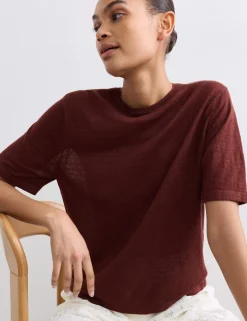 Pure Linen Textured T-Shirt