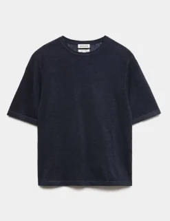 Pure Linen Textured T-Shirt