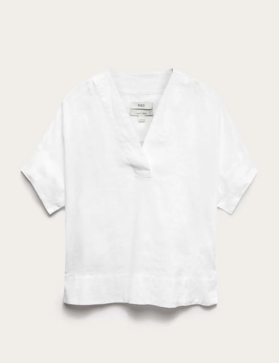 Pure Linen V-Neck Popover Top