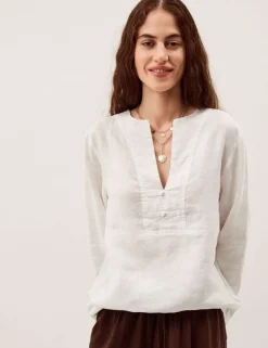 Pure Linen V-Neck Top