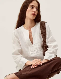 Pure Linen V-Neck Top