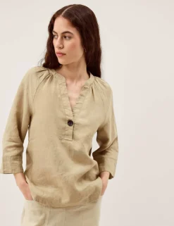 Pure Linen V-Neck Top