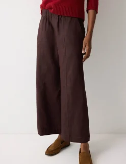 Pure Linen Wide Leg Ankle Grazer Trousers