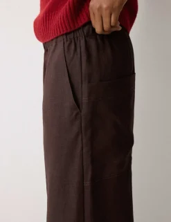 Pure Linen Wide Leg Ankle Grazer Trousers