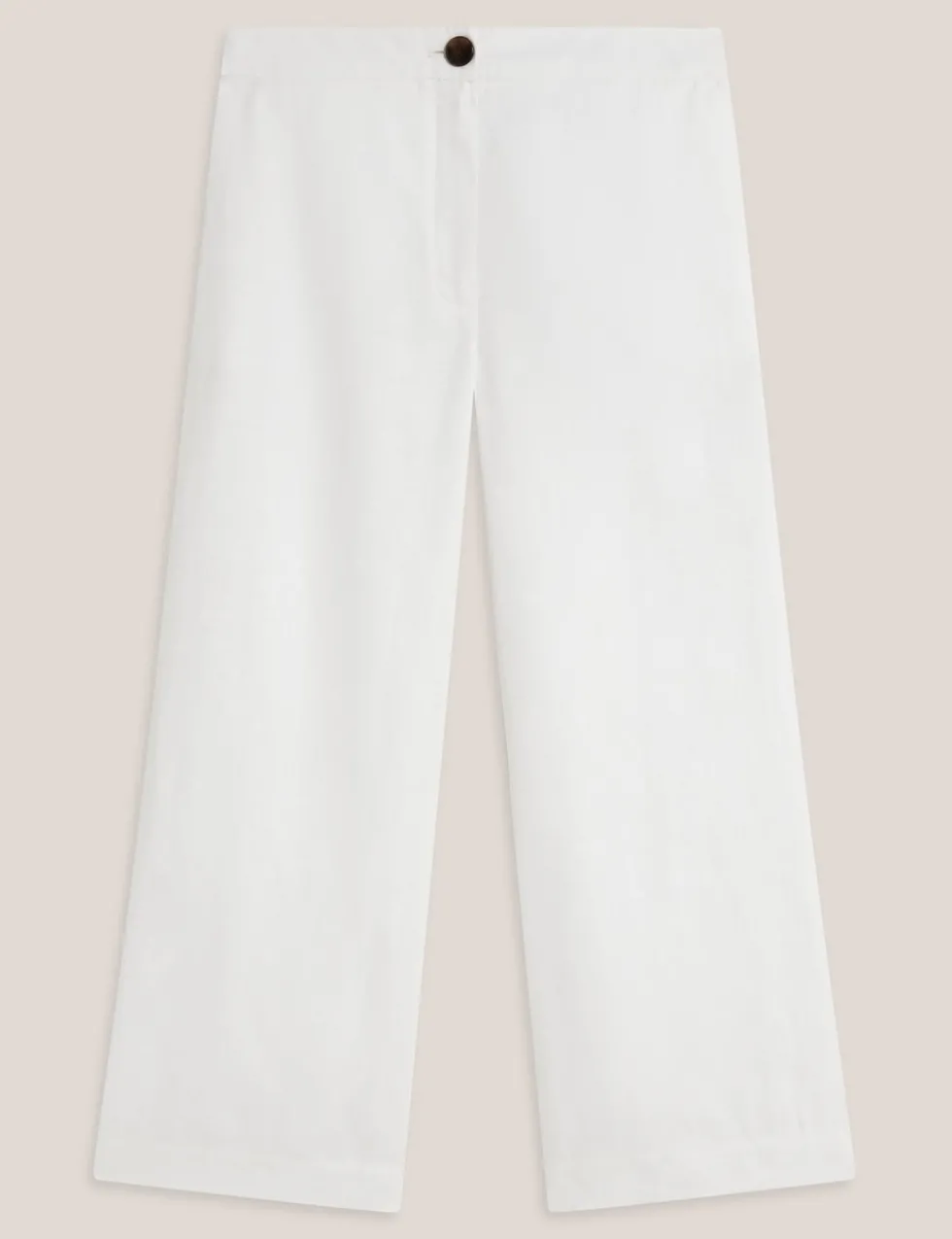 Pure Linen Wide Leg Cropped Trousers