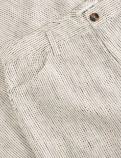 Pure Linen Wide Leg Cropped Trousers