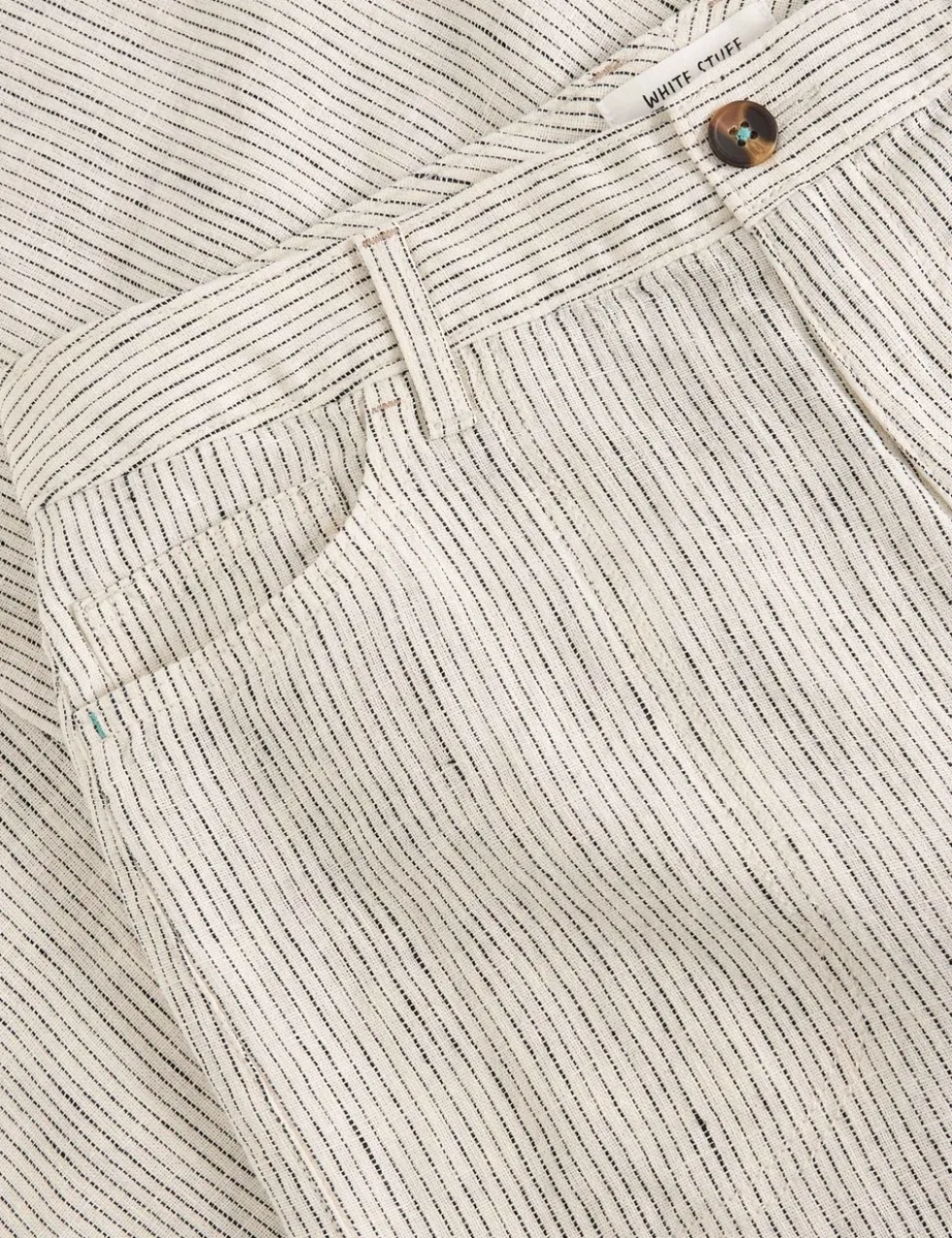 Pure Linen Wide Leg Cropped Trousers