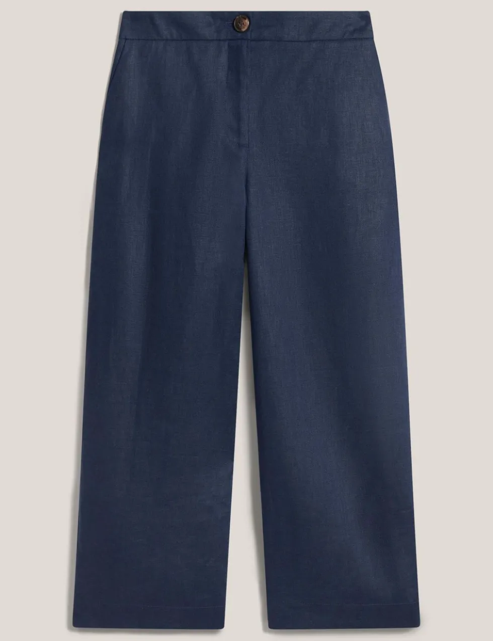 Pure Linen Wide Leg Cropped Trousers
