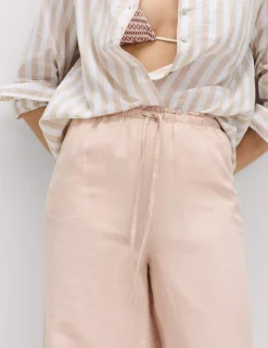 Pure Linen Wide Leg Palazzo Trousers