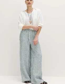 Pure Linen Wide Leg Palazzo Trousers