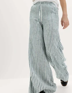 Pure Linen Wide Leg Palazzo Trousers