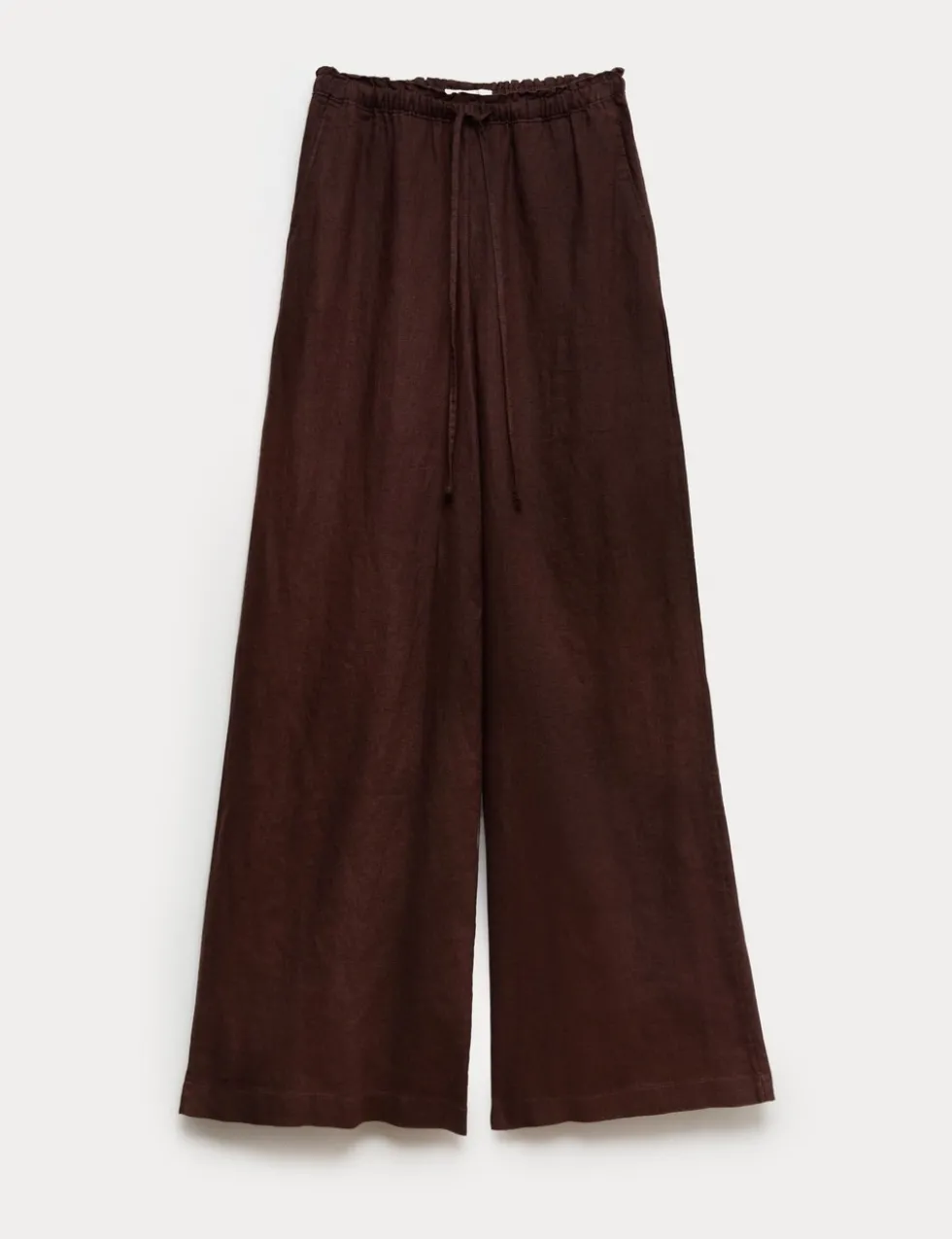 Pure Linen Wide Leg Palazzo Trousers