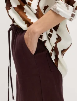 Pure Linen Wide Leg Palazzo Trousers