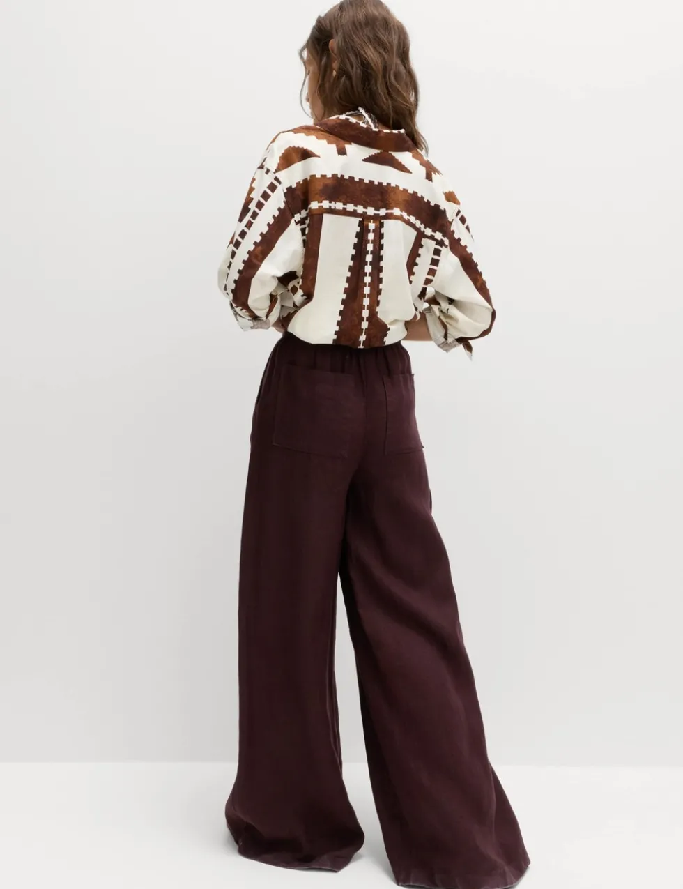 Pure Linen Wide Leg Palazzo Trousers
