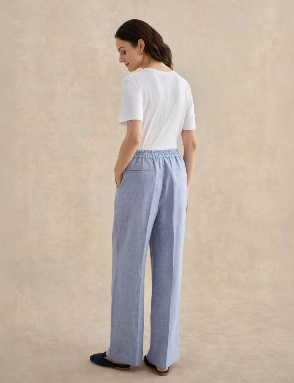 Pure Linen Wide Leg Trousers