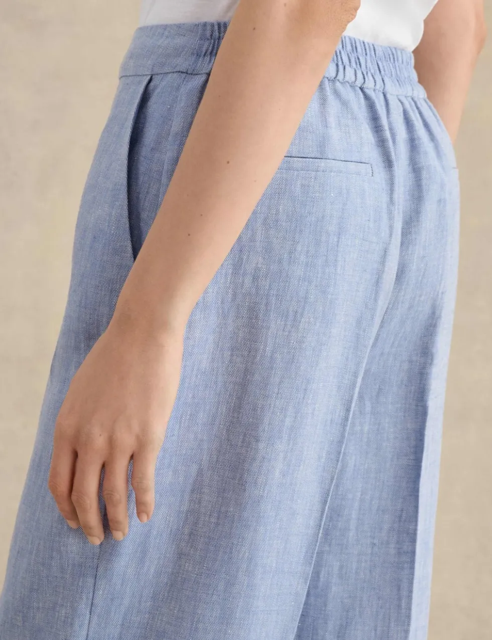 Pure Linen Wide Leg Trousers