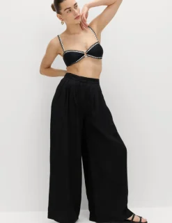 Pure Linen Wide Leg Trousers