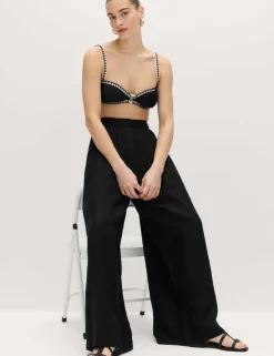 Pure Linen Wide Leg Trousers