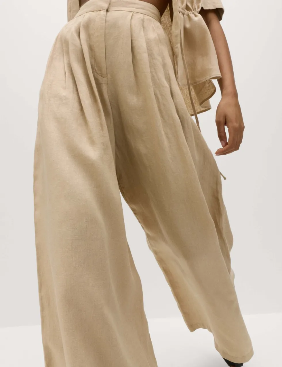 Pure Linen Wide Leg Trousers