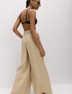 Pure Linen Wide Leg Trousers