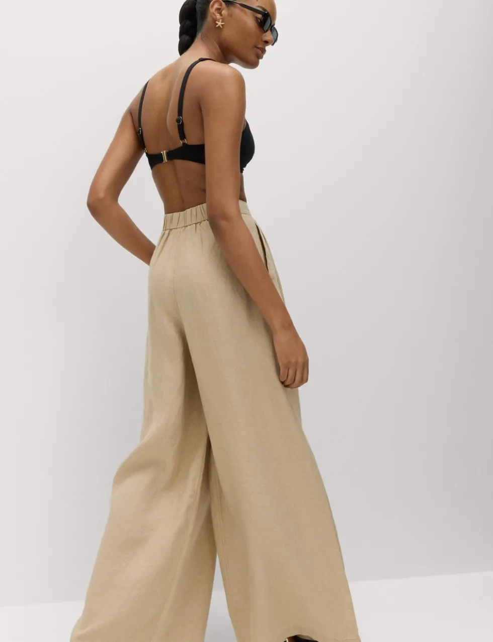 Pure Linen Wide Leg Trousers