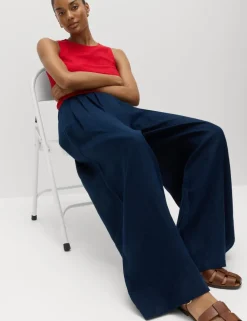 Pure Linen Wide Leg Trousers