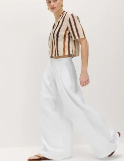 Pure Linen Wide Leg Trousers