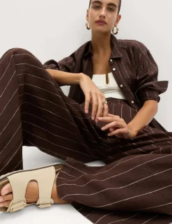 Pure Linen Wide Leg Trousers
