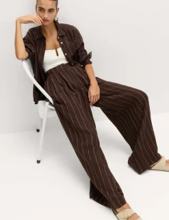 Pure Linen Wide Leg Trousers
