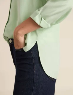 Pure Lyocell Collared Relaxed Shirt