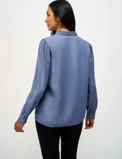 Pure Lyocell Frill Blouse