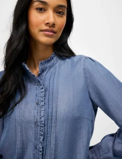 Pure Lyocell Frill Blouse
