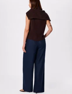 Pure Lyocell Hopsack Wide Leg Trousers