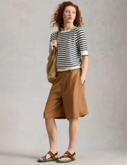 Pure Lyocell Pleat Front Shorts