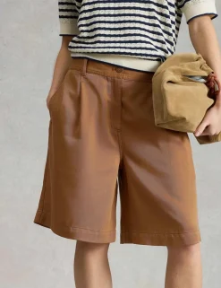 Pure Lyocell Pleat Front Shorts