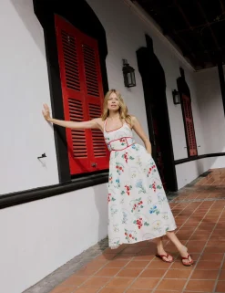 Pure Lyocell Printed Midi Skater Dress