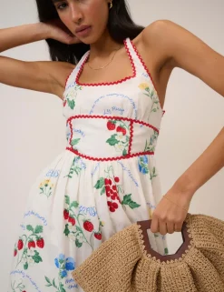 Pure Lyocell Printed Midi Skater Dress