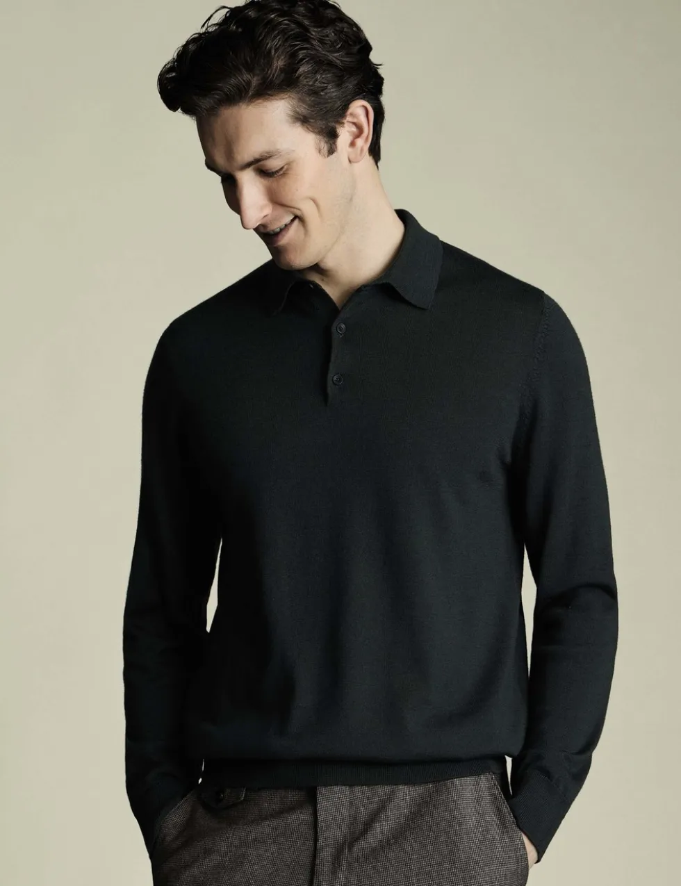 Pure Merino Wool Collared Neck Jumper
