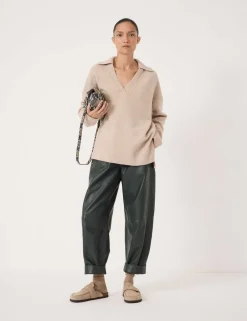 Pure Merino Wool Collared Relaxed Jumper