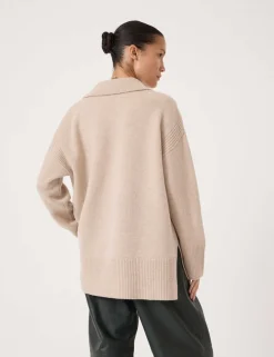Pure Merino Wool Collared Relaxed Jumper